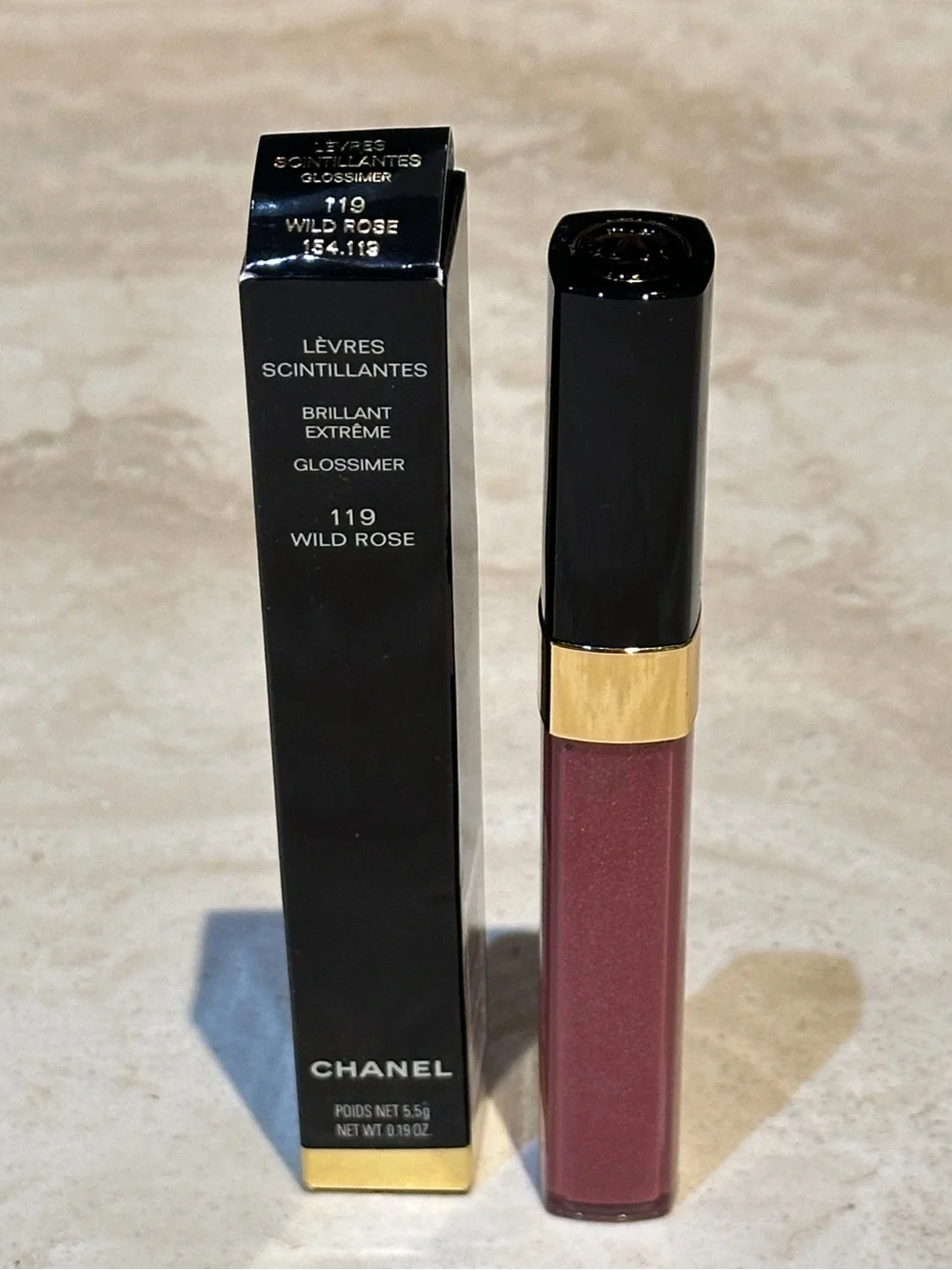 CHANEL LÈVRES SCINTILLANTES BRILLANT EXTRÊME GLOSSIMER - 119 WILD ROSE